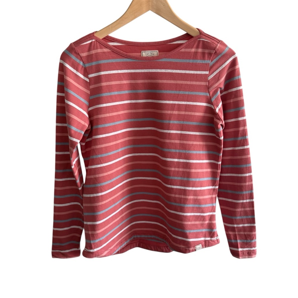 Fat Face Women’s Classic Breton Red White Striped Long Sleeve Shirt, US 6 UK 10